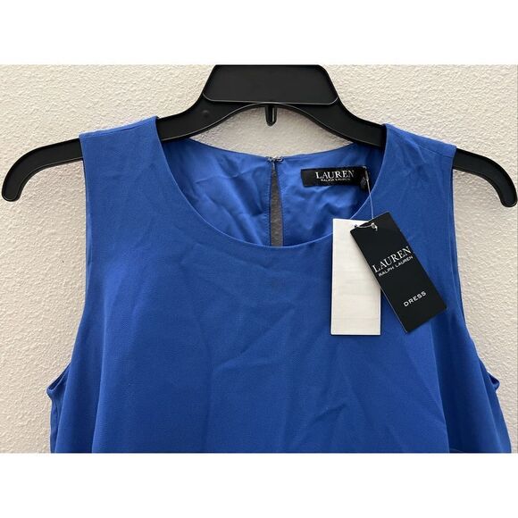 Lauren Ralph Lauren LRL Women’s Sz 2 Blue Flowy 3-Tiered Sleeveless Dress $125 - Picture 5 of 8